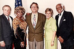 Dexter Lehtinen, Celia Cruz, Alonso R. del Portillo, Rep. Ileana Ros-Lehtinen, and Pedro Knight in May 1992
