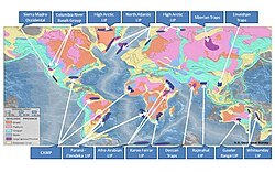 Major flood basalts, large igneous provinces and traps; click to enlarge.