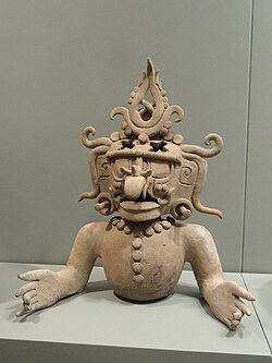 Earthenware effigy of the Sun God. Maya culture, 500–700 CE