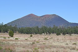 Sunset Crater, a young monogenetic cinder cone in Arizona that began forming around the year 1075 CE
