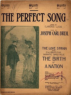 Sheet music for "The Perfect Song", one of the themes Breil composed for the film