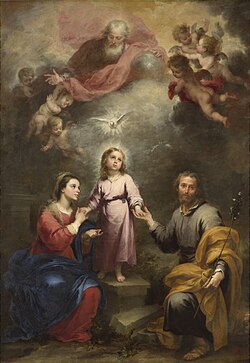 The "Heavenly Trinity" joined to the "Earthly Trinity" through the incarnation of the Son – The Heavenly and Earthly Trinities by Murillo (c. 1677)