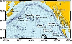 Map of the Kodiak-Bowie Seamount chain