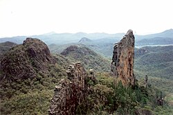The Breadknife is a peralkaline trachyte dike in the Warrumbungles of eastern Australia.
