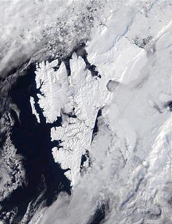 MODIS satellite photo of Svalbard, courtesy NASA