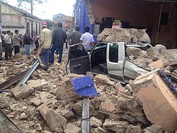 Damage caused by the earthquake in San Marcos, Guatemala.