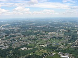 Aerial view of Centerville and Washington Township in August 2008