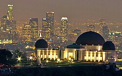 View of the downtown Los Angeles skyline from Griffith Park