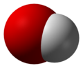 Space-filling representation of the hydroxide ion
