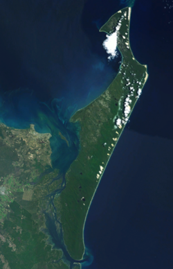 K'gari on Australia's east coast is an example of sand islands formed from longshore drift.