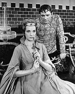 Andrews as Queen Guinevere with Richard Burton as King Arthur in the musical Camelot