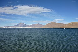 Salar de Carcote. Ollagüe is the white mountain on the right.