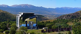 The solar furnace at Odeillo in the Pyrénées-Orientales in France can reach temperatures up to 3,500 °C (6,330 °F).