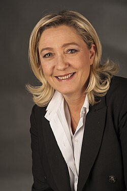 Marine Le Pen, prominent French MEP, former leader and former presidential candidate of the National Front (France) and of the Europe of Nations and Freedom group