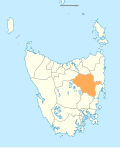 Map showing Northern Midlands LGA in Tasmania