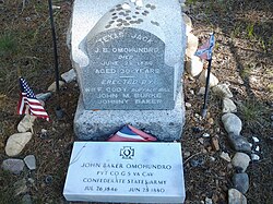 The grave of Texas Jack in Evergreen Cemetery