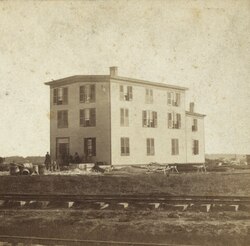 Joseph McCoy's Drover's Hotel, McCoy's Stock Yard, Abilene, Kansas, 1867