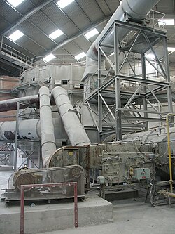 A Buell dryer in the UK, which is used to dry processed kaolin