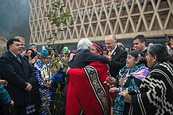 President Piñera participates in a Mapuche religious ceremony