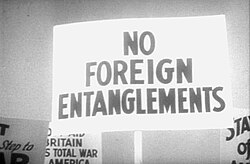 A protest march against American involvement in World War II, before the attack on Pearl Harbor