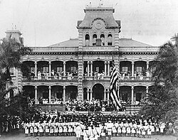 Ceremonies during the annexation of the Republic of Hawaii, 1898