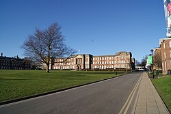 The James Graham building seen across The Acre on the Beckett Park campus.