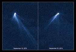 Hubble views the multi-tailed cometary asteroid P/2013 P5.[82]