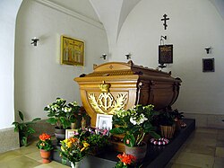 The sarcophagus of Maria Feodorovna in the vaults of Roskilde Cathedral