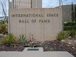 Grave of Ham, a chimpanzee who in 1961 became the first great ape in space, at the New Mexico Museum of Space History
