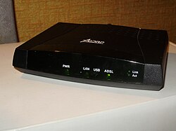ADSL modem running an embedded web server serving dynamic web pages used for modem configuration