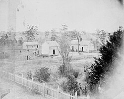 Original campus buildings on the Miller plantation, 1882