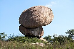 Balanced granite boulders at Hyderabad, India