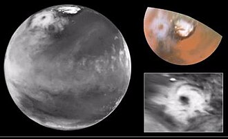 Hubble Space Telescope view of the colossal polar cloud on Mars
