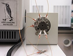 Tubing on a nano-liquid chromatography (nano-LC) system, used for very low flow capacities