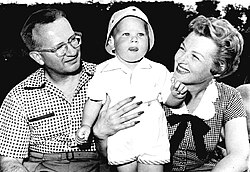 Stafford, Weston, and their son Tim in 1954