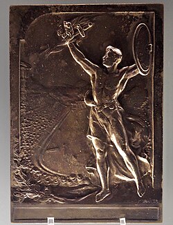 Commemorative plaque for the 1906 Intercalated Games, designed by P. Vannier, from the Numismatic Museum, Athens