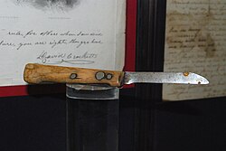 A knife purportedly carried by Davy Crockett during the Battle of the Alamo