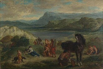 Delacroix, Ovid among the Scythians, 1859; National Gallery in London