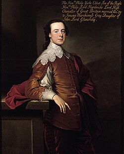 Lord Hardwicke, leader of the "Hardwicke Circle" that dominated society politics during the 1750s and '60s