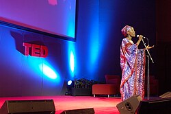 Traoré singing at TED in 2007.