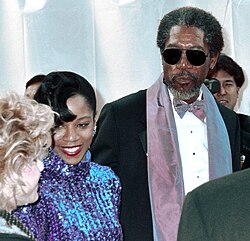 Freeman with daughter Morgana at the 62nd Academy Awards in 1990