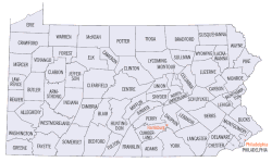 Map of Pennsylvania's 67 counties