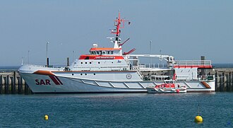 A SAR cruiser of the German Maritime Search and Rescue Service