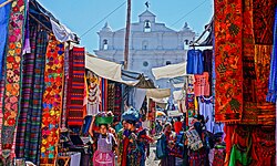 An outdoor market in Chichicastenango, 2018