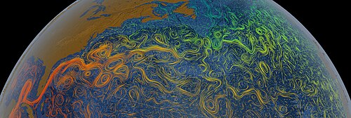 Visualisation of the Gulf Stream stretching from the Gulf of Mexico to Western Europe
