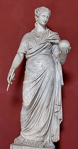 Urania, a restored Roman copy after a Greek original of the 4th century BC, Hadrian's Villa.