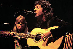 Performing with then wife Linda in 1976