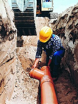 PVC, used extensively in sewage pipes, is only useful because of plasticizers.[1]