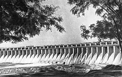 The DneproGES, one of many hydroelectric power stations in the Soviet Union and a symbol of Soviet economic progress