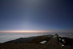 Moonlight and zodiacal light over La Silla Observatory[17]
